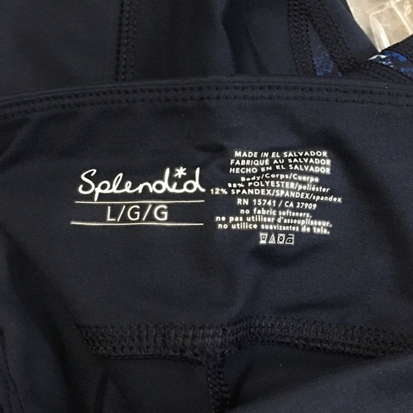 SPLENDID STUDIO Navy & White Snakeskin Print Athletic Crop Legging Yoga Fitness - Picture 6 of 11